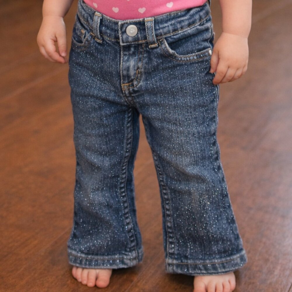 Little Miss Attitude Blue Sparkle Denim Jeans